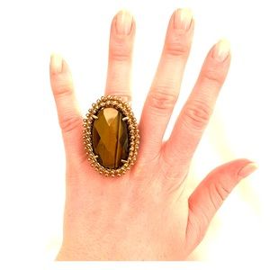 Kendra Scott Tigers Eye/Gold Ring
